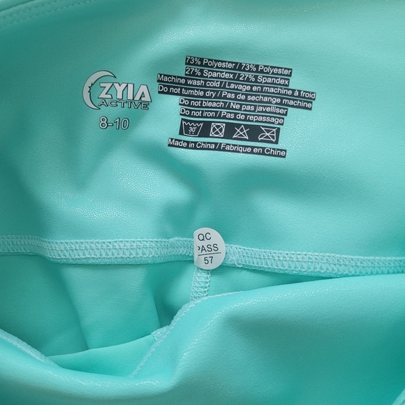 Zyia Turquoise Metallic Hi-Rise Leggings (8-10) - Picture 3 of 3